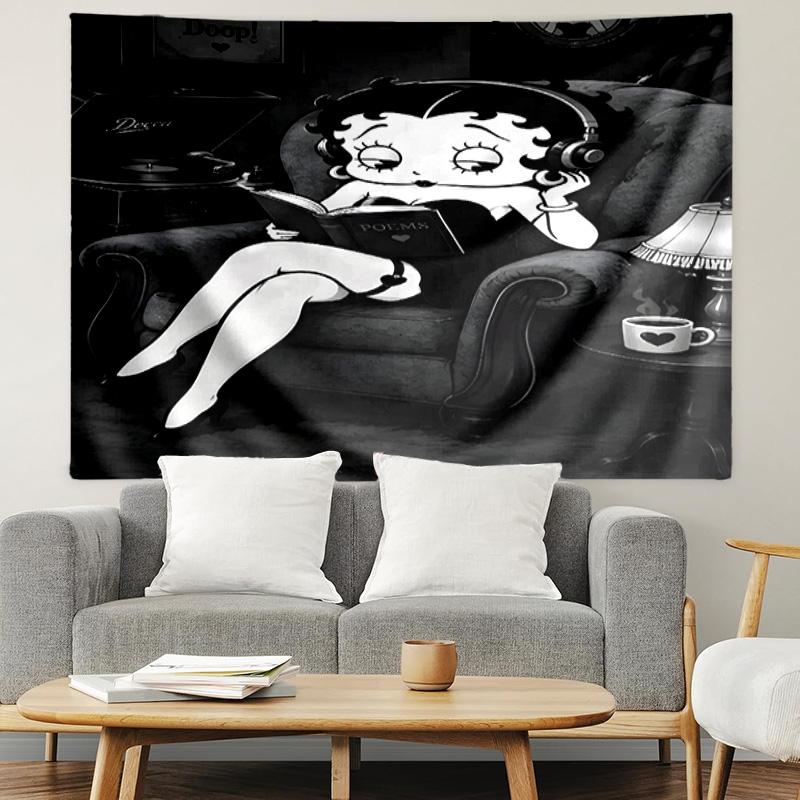 Betty Boop Print Tapestry, Lightweight Wall Hanging, for Bedroom, Dorm, Living Room, Home Art Decor - Birthday Christmas Gift for Friends