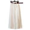 Off-White Plus Size Wide Waist Jeans, Floor Length, Loose Straight Leg, Bell Bottoms, Slimming Fit