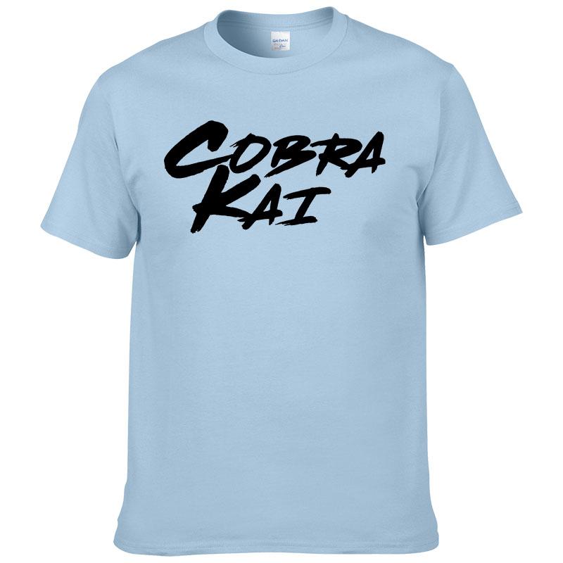 100% Cotton T Shirt Men's Summer Short Sleeve tshirt Fashion Casual T-shirt Cobra kai Print tshirt Homme Hombre F67