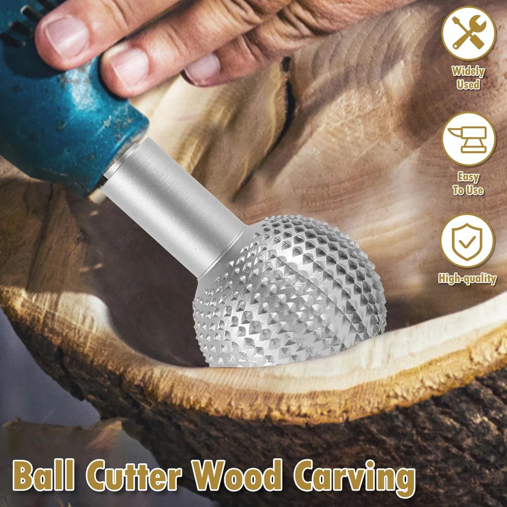 Rotary Drilling Bit Grinding Head Rotary Grinding Head Woodworking Attachment Rotary Burr Grinding Head for Wood Marking Carving