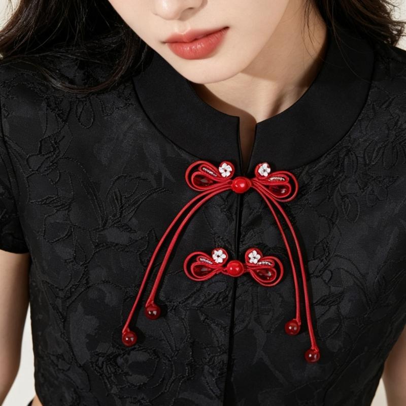 Ornamental Textile Cordwork for Traditional Dressmaking, Chinese Style Fabric Trim with Long Drape Detail for Apparel Use