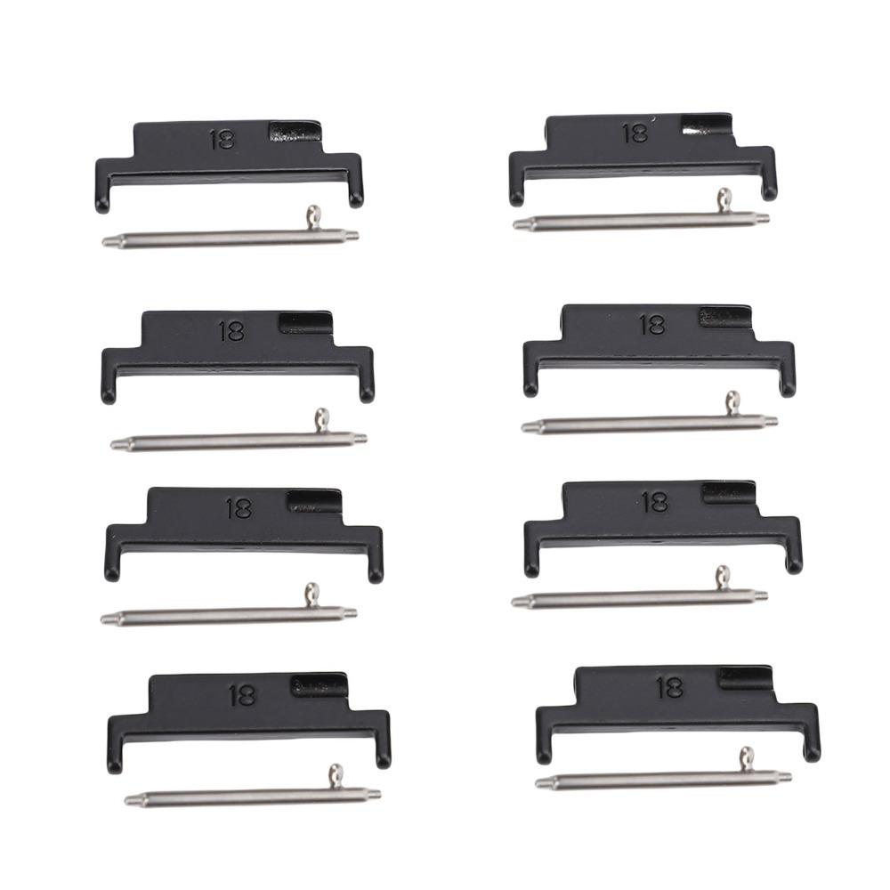 4 Pairs Metal Metal Watch Band Adapter Stainless Steel Universal Watch Band Connector Black Strap Adapter Watch Band Replacement