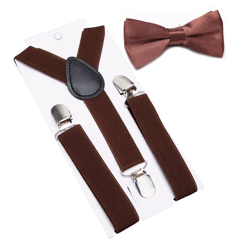 Suspenders Bowtie Set Kids Boy Girl Childrens Christmas Gift Designer Adjustable Y-Back Braces Wedding Clothing Accessories