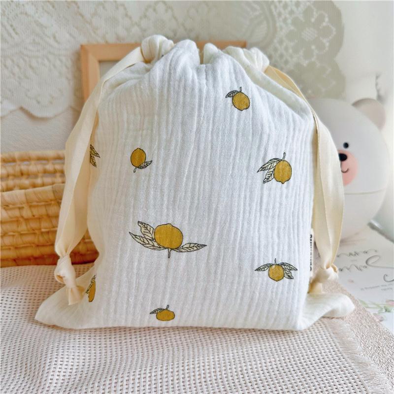 27x25cm Home Organizer Natural Cotton Storage Bags Outdoor Travel Cute Rainbow Printing Drawstring Pouches