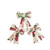 3PCS Handmade Christmas Ornaments Lattice Xmas Tree Bow Christmas Decoration Bowknot  Home Decor