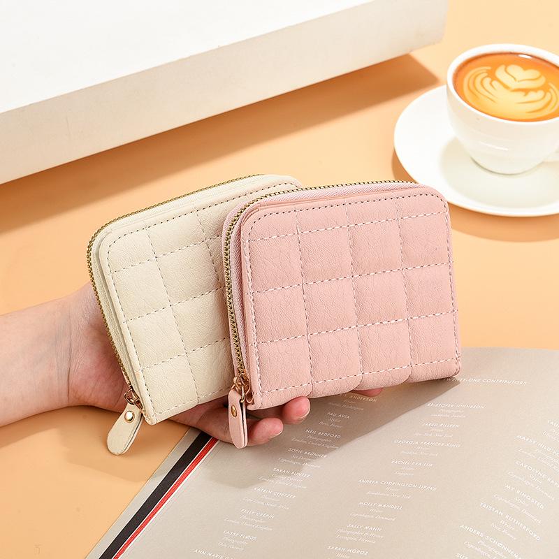 Damen Frühling Koreanischer Stil Bestickt Kurze Reißverschluss Geldbörse