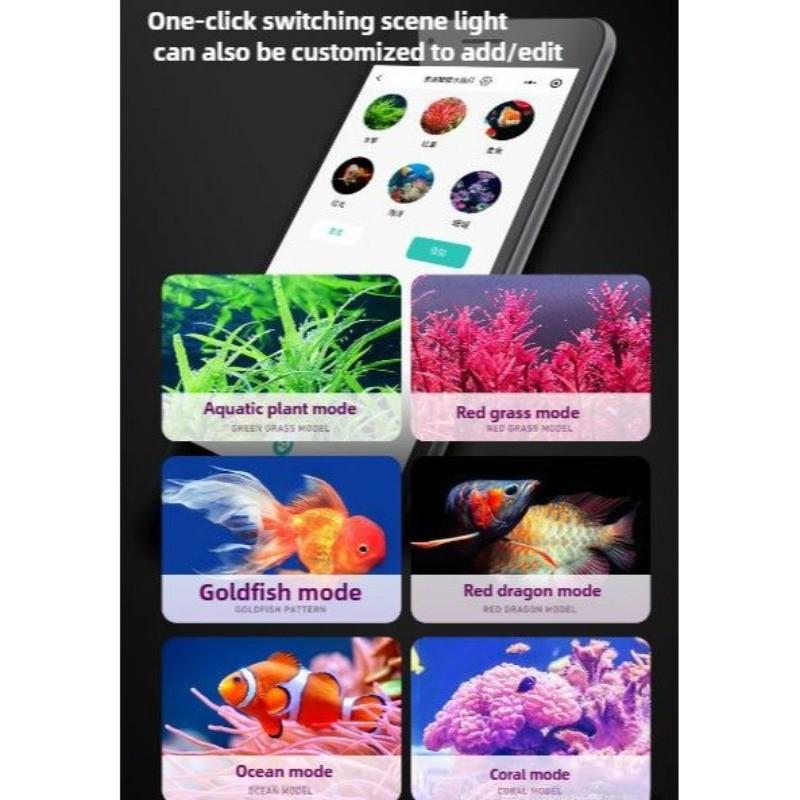 App Timing Dimming WRGB Aquarium Light Fish Tank Light Professional Intelligent LED Full Spectrum Lighting Aquatic Plant Light