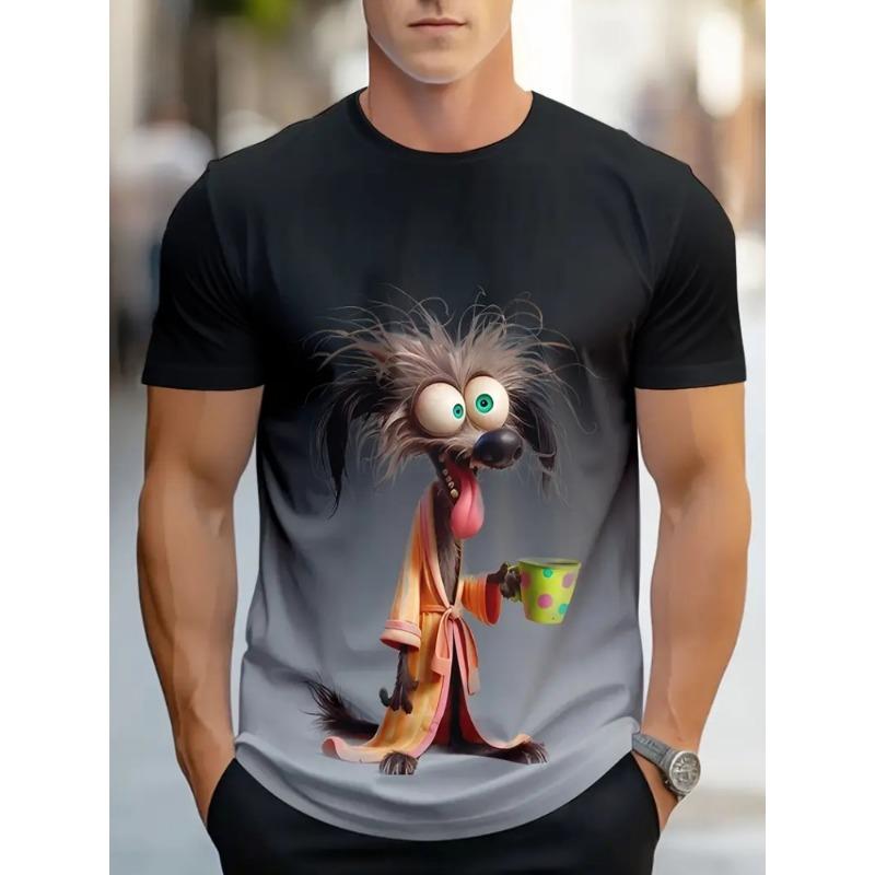 Męska Koszulka Letnia Moda Orzeł Drukowana 3D Krótki Rękaw Letnia Outdoor Rekreacja Szybkoschnąca Oddychająca Koszulka