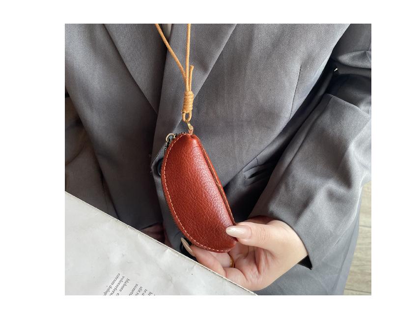 Genuine Cowhide Leather Drawstring Coin & Key Purse for Women