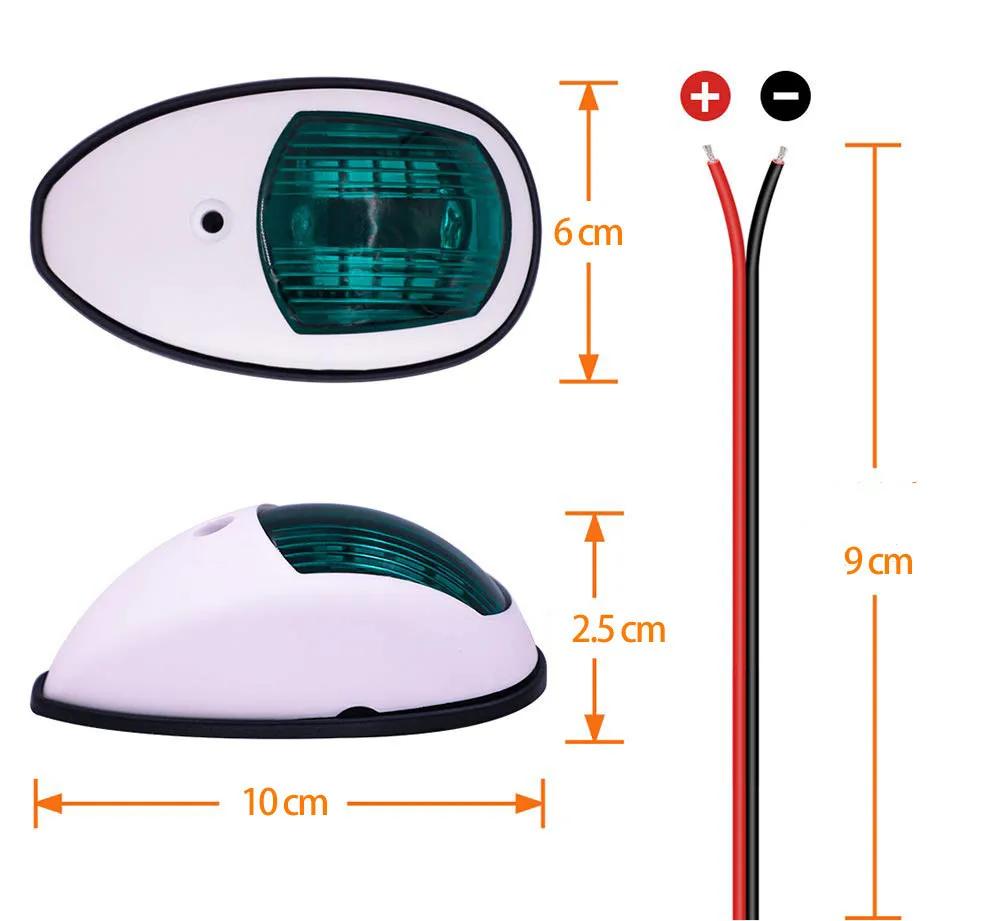 10-30V LED Navigation Light Signal Warning Waterproof Lamp Starboard Port Side Indicator For Marine Boat Yacht Truck Trailer Van