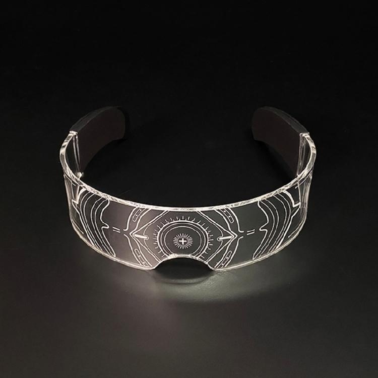 Flashing LED Party Eyeglasses Acrylic Spectacles Rechargeable Glasses for Cosplay Festival Outfits Stylish Eyewear