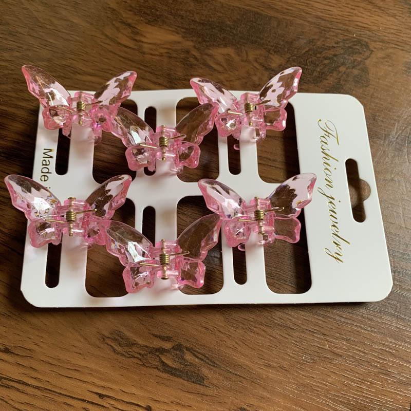 6Pcs/set Mini Colorful Transparent Haircrab Butterfly Small Hair Claw Clip Sweet Clamps Side Barrettes Hair Accessories Gift