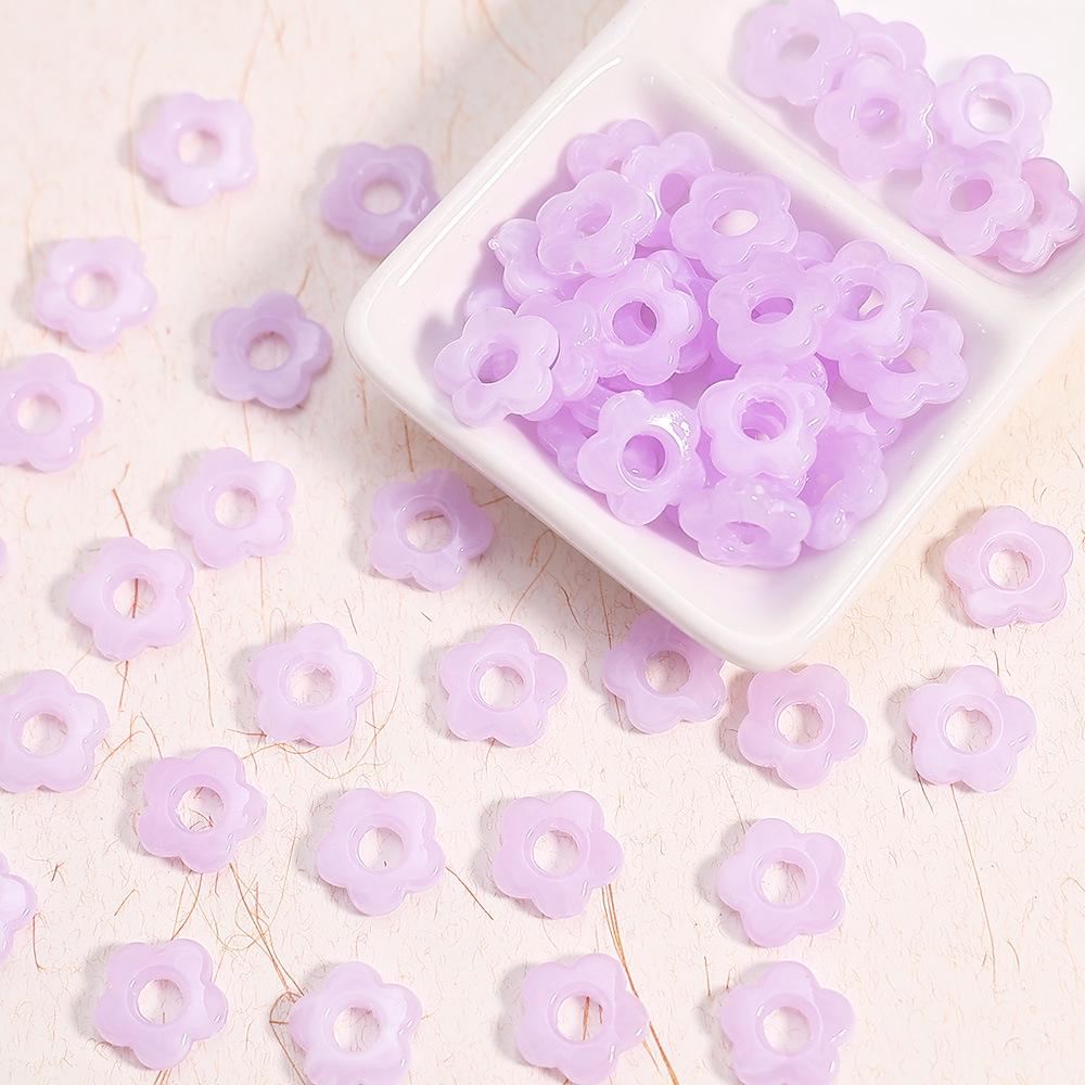 16mm Gradient Plum Blossom Resin Beads, Five-Petal Flower for Handmade DIY Bracelets & Necklaces
