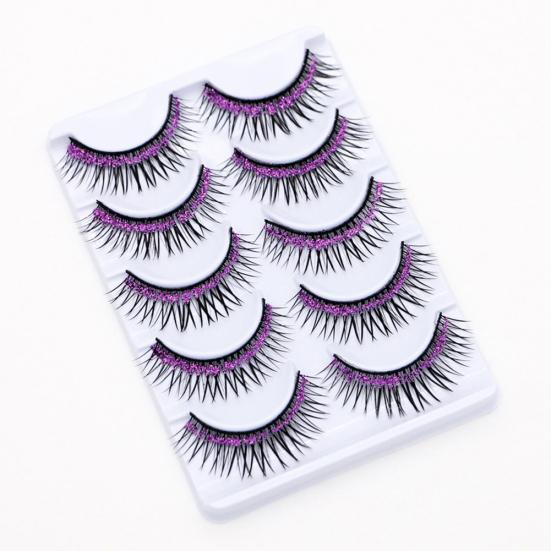 5/7/8/10/20 Pairs Shiny 3D Colorful Long Thick Glitter Artificial Eyelashes