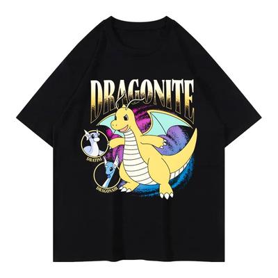 MINISO Summer New Pokémon Game Q Version Cartoon T-shirt Men's Women's Japanese Harajuku Trend Loose Casual Short-sleeved Top