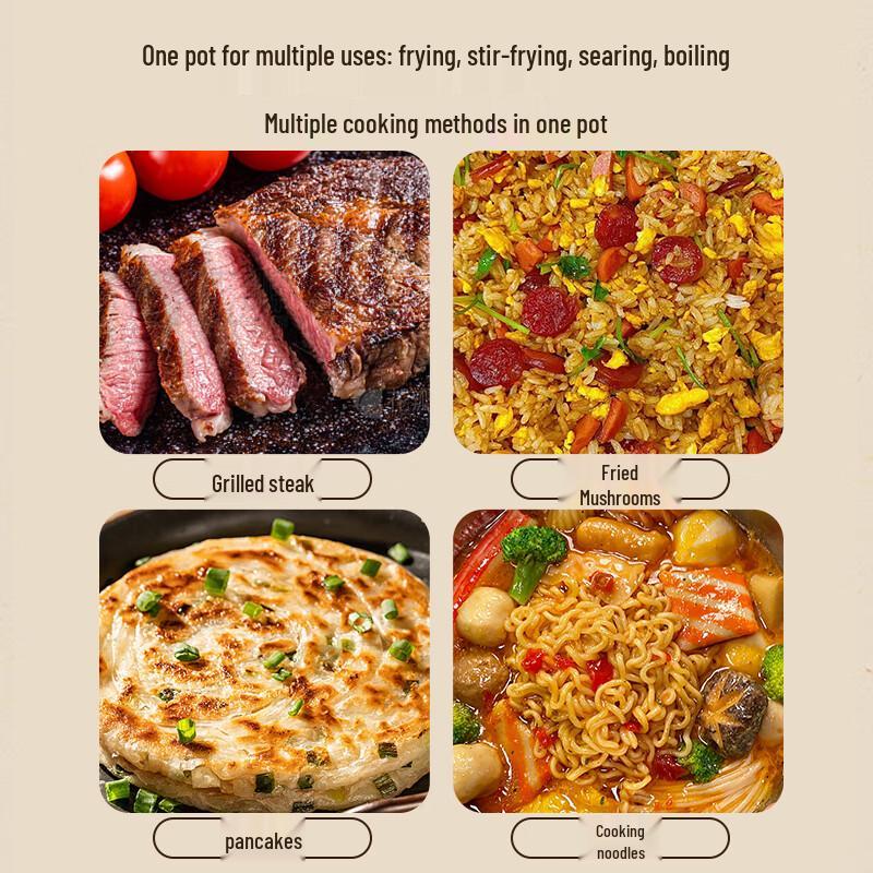Jincun Zhangqiu Wrought Iron Flat Bottom Frying Pan