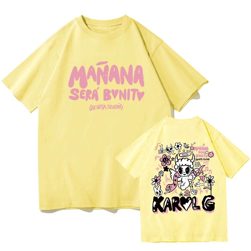 Karol G Bichota T-shirt Men's and Women's Fashion Manana Sera Bonito Collar Short Sleeved Summer Casual Fashion T-shirt