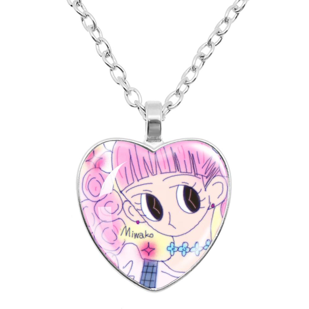 Paradise Kiss Anime Necklace Yukari Hayasaka Miwako Sakurada Glass Heart Shape Pendant Necklace Charm Jewelry Friend Gift