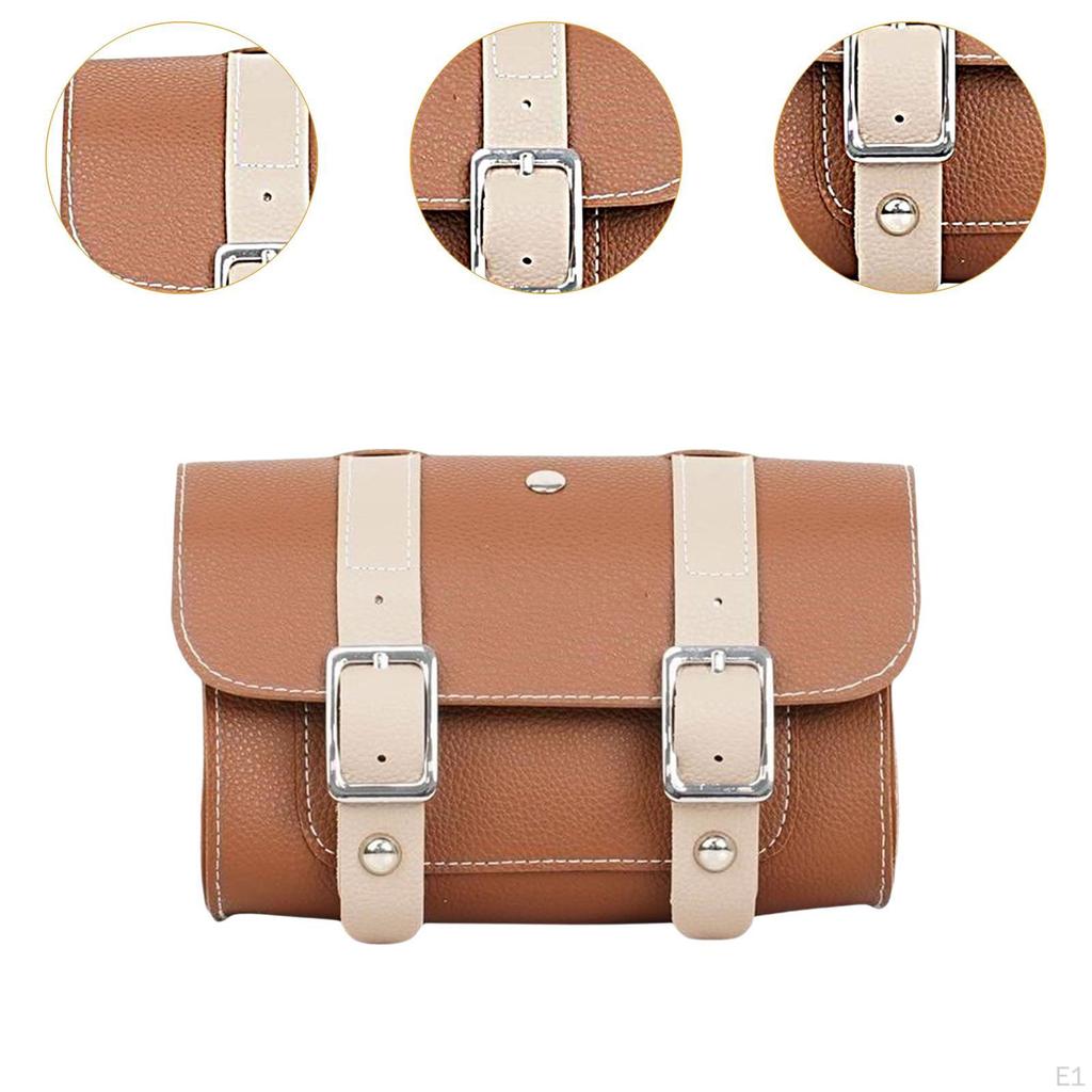 Bike Bag Saddle Seat Tube Pouch Artificial Leather Bicycle Front Frame