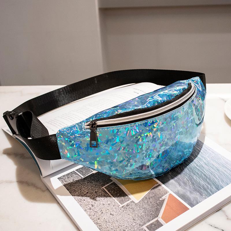 Women's fanny pack Simple personalized girl bag Sequin bag Glass broken trend women's bag fanny pack