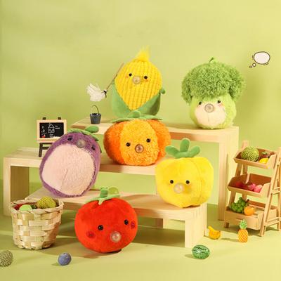 Farm Vegetable Plush Toy Keychain Soft Squeezable Stuffed Animal Keychain Stress Relief Fidget Doll for Kids Adults Cute Birthday