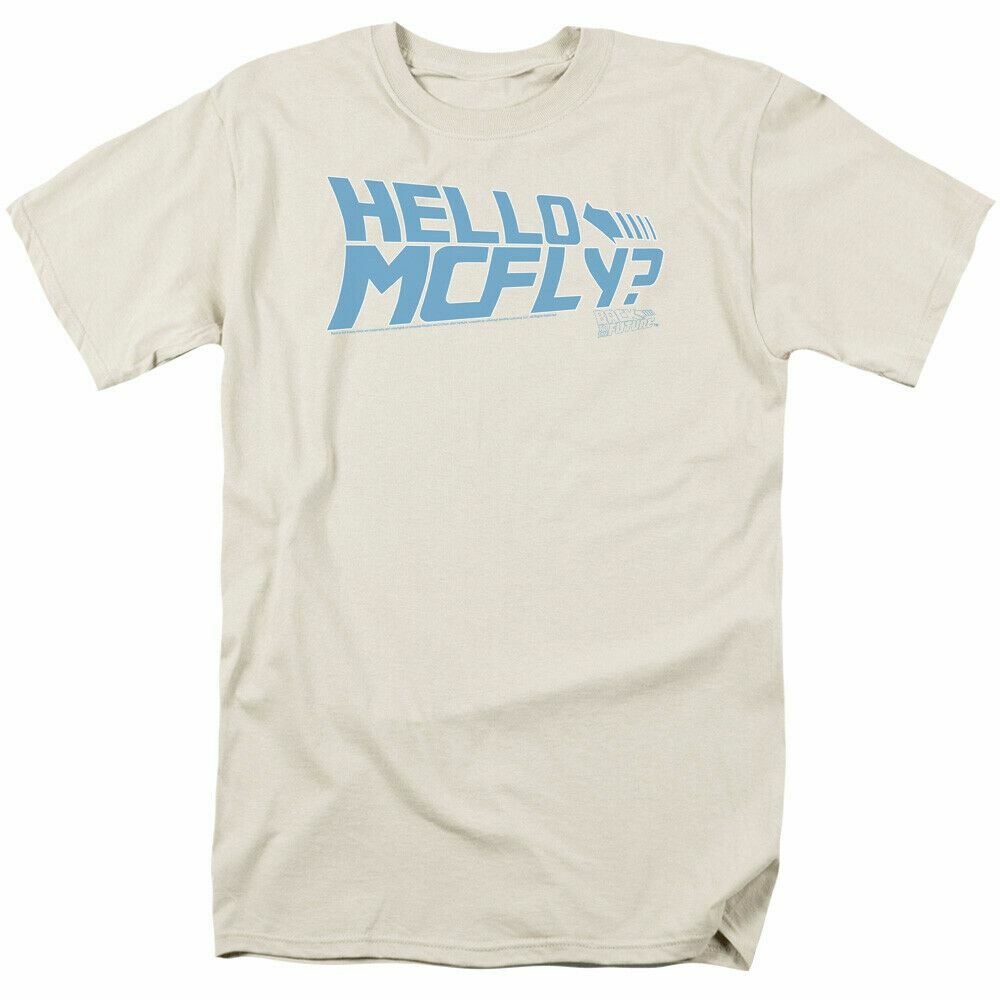 

26 Back to the Future Hello McFly T Shirt Mens Licensed Retro Movie Tee Cream Unisex T-Shirt XXL