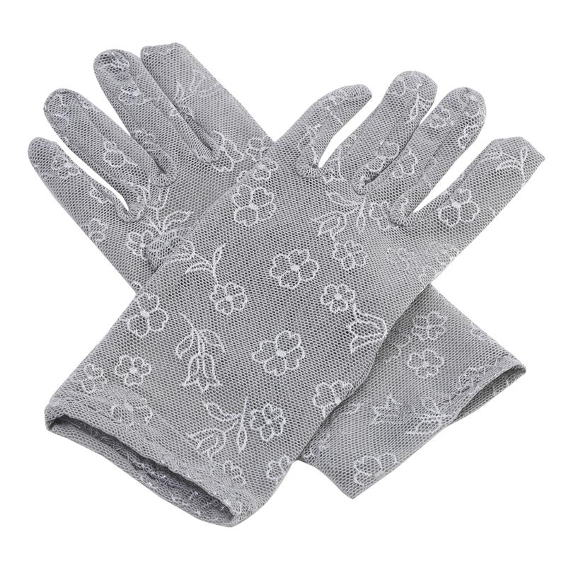 

Новые модные женские кружевные вечерние сексуальные перчатки с полным пальцем, солнцезащитные перчатки для девочек, варежки, перчатки, свадебное платье, аксессуар для вождения, подарок серый