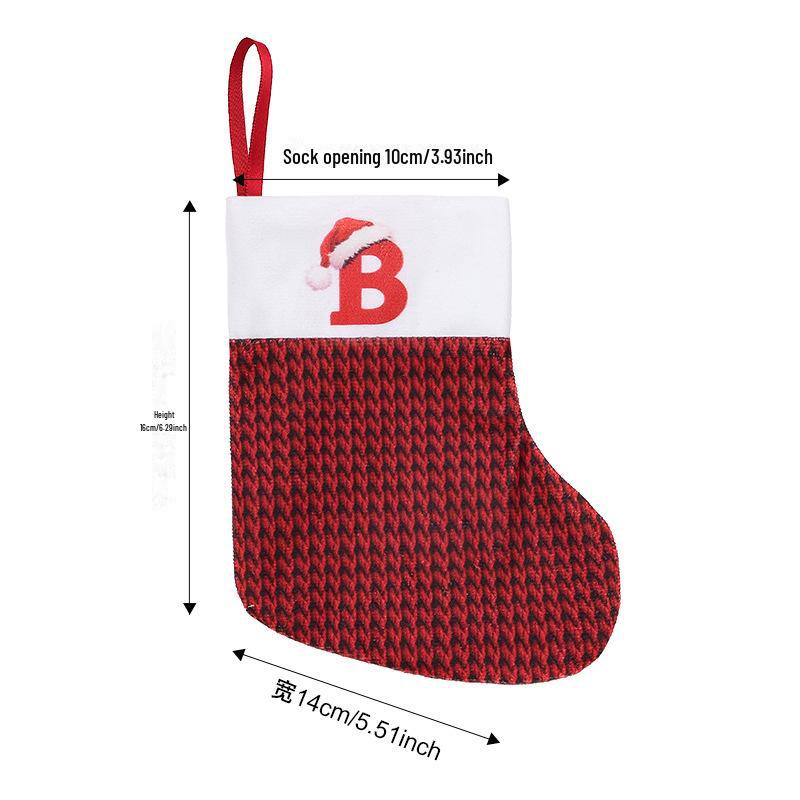 New Cross-Border Christmas Stockings: Festive Red English Letter Party Pendants for Kids