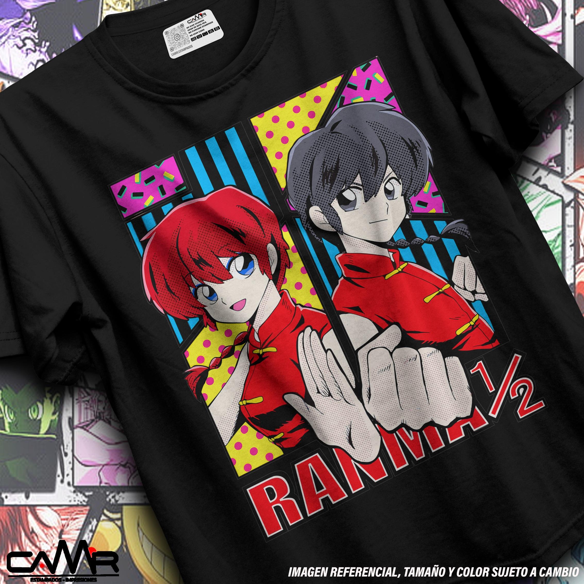 

Ranma 1/2 T-Shirt Shampoo Manga Anime T-shirt Graphic Tee 5XL чёрный