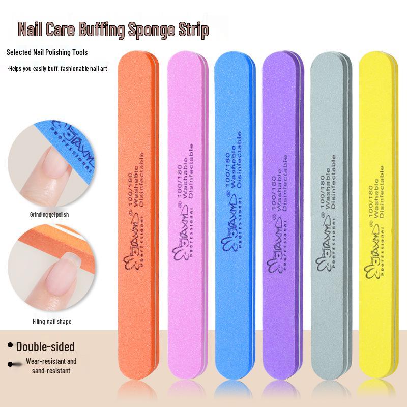 

Double-Sided Sponge Nail Files: Manicure Sandpaper Strips for Buffing and Polishing
