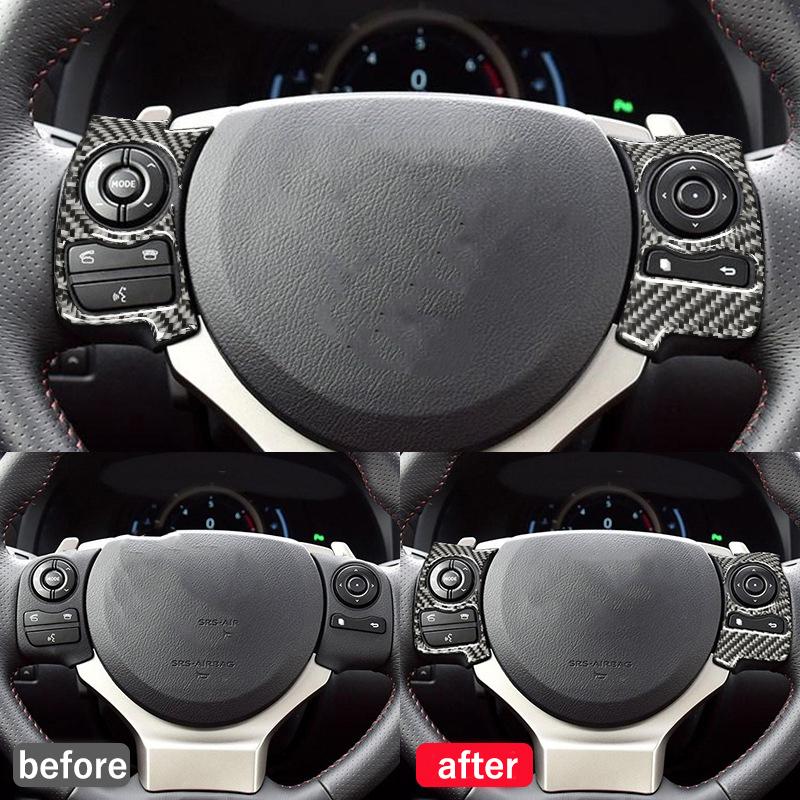 Carbon Fiber Car Accessories Driver Wheel Button Panel Interior Cover Modified Trim Sticker For Lexus IS250 IS350 300H 2013-