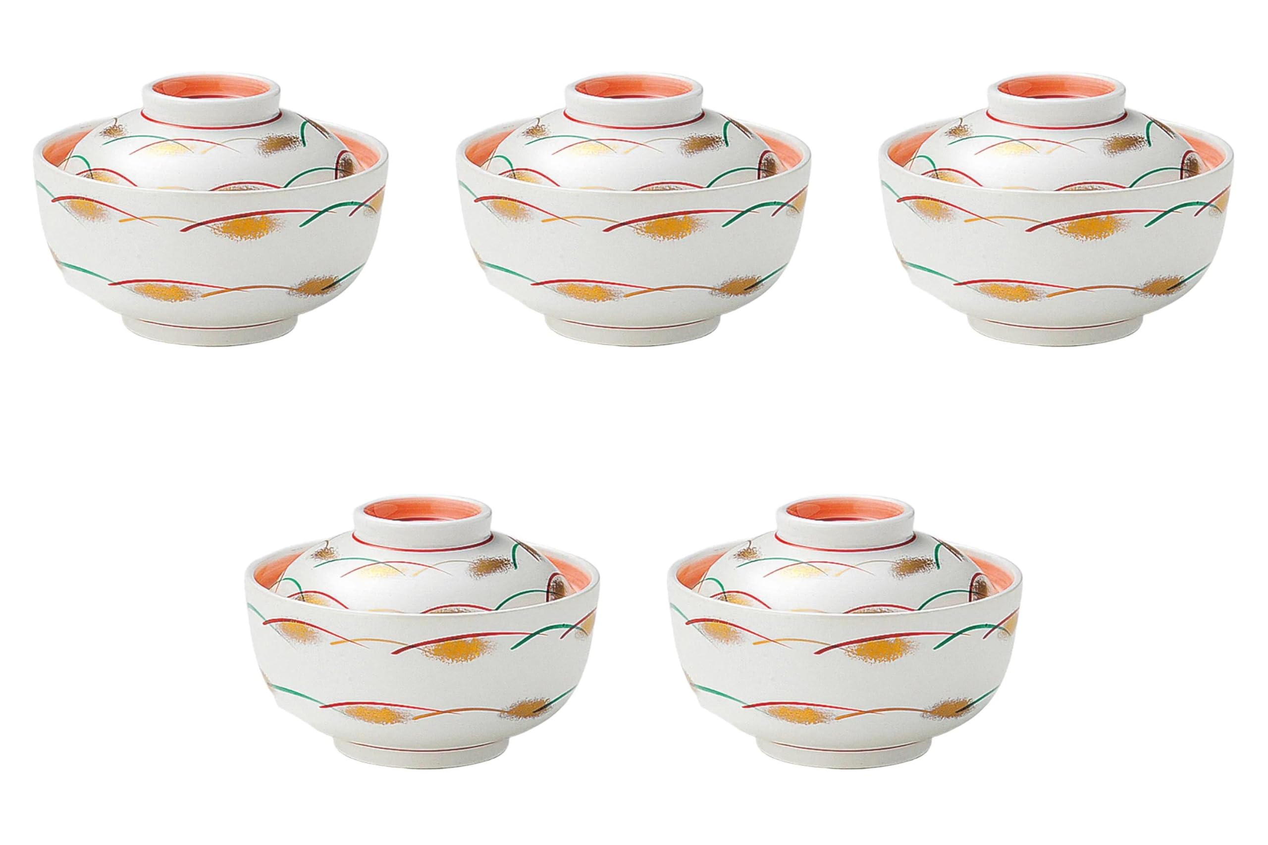 

Set of 5 Musashino Simmered Food Bowls x Simmered Food Reinforced Setomonohonpo Silver-glazed [12 8cm] Bowls, Porcelain,