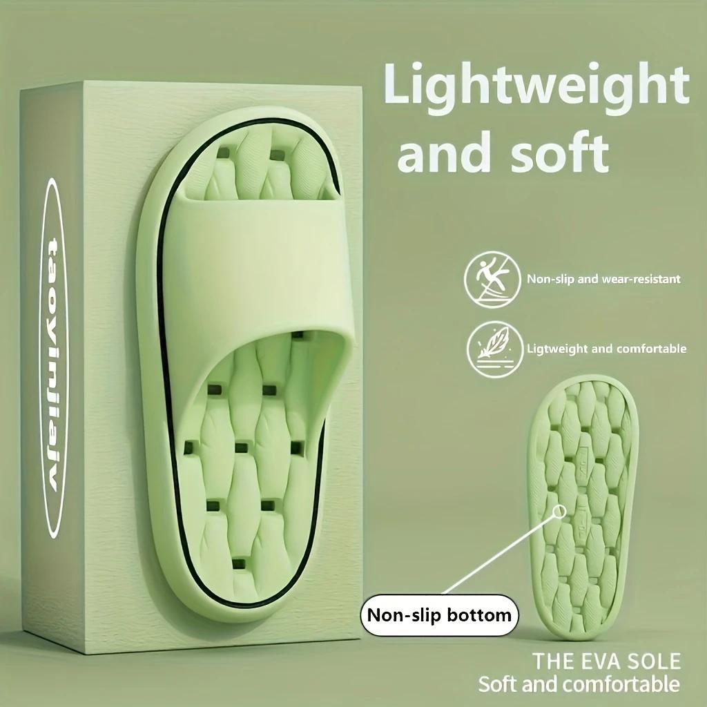 

Женские тапочки из ЭВА — легкие, нескользящие, быстросохнущие, удобные для дома и ванной, можно стирать вручную, подходят для всесезонного ношения 42/43 зелёный