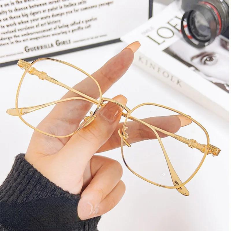 Top Selling High-End Presbyopia Glasses Resin Lens Anti Blue Light Large Frame Metal Glasses 1.0 To 4.0 Far Sighted Glasses