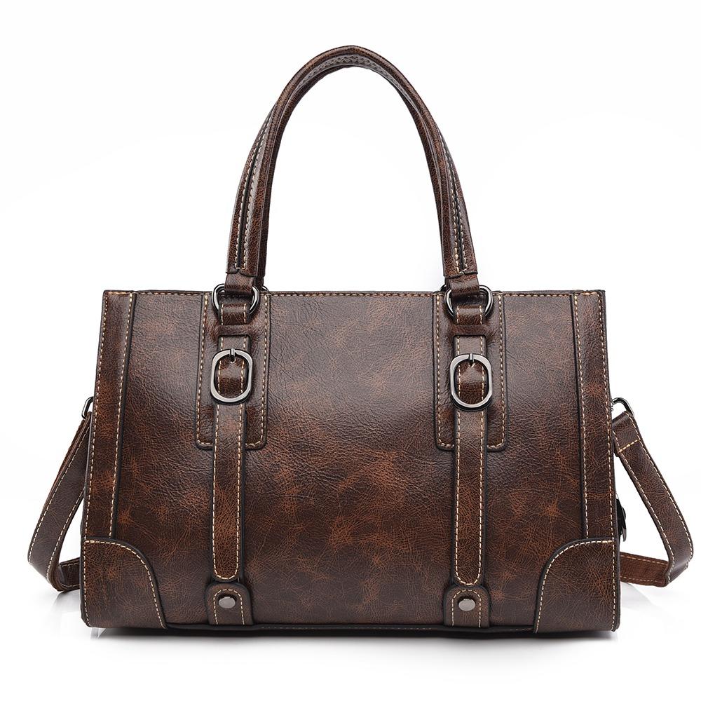 

Весенние новые винтажные женские сумки французская легкая роскошная высококачественная женская сумка-мессенджер из искусственной кожи для отдыха и бизнеса, сумка-тоут, которую можно носить через плечо или на одном плече кофейный