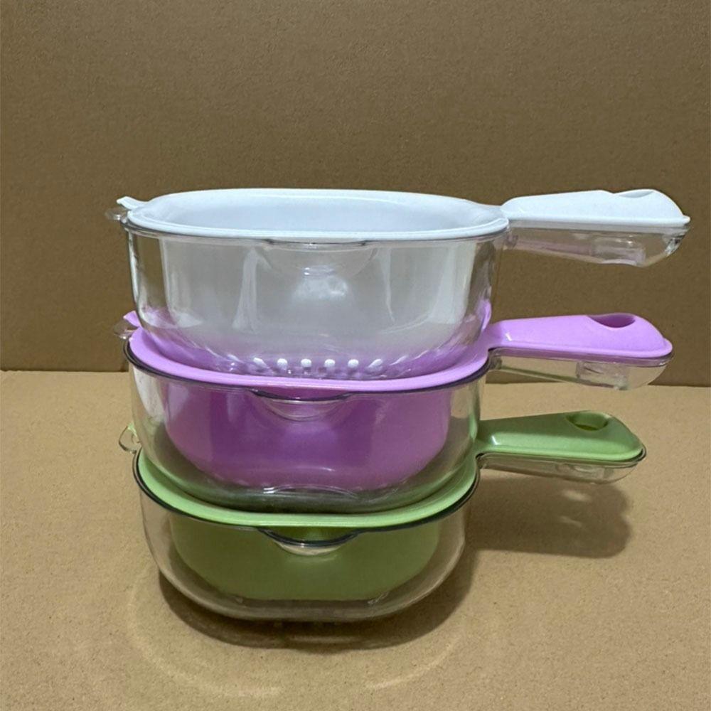 Double-layer Drain Basket 2 in 1 Drainage Bowl Simplicity Cartoon Colander  Wash Fruit