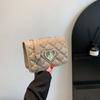 Commuter Texture Diamond 2025 Spring New Solid Color Love Hardware Indentation Shoulder Messenger Chain Small Square Women's Bag