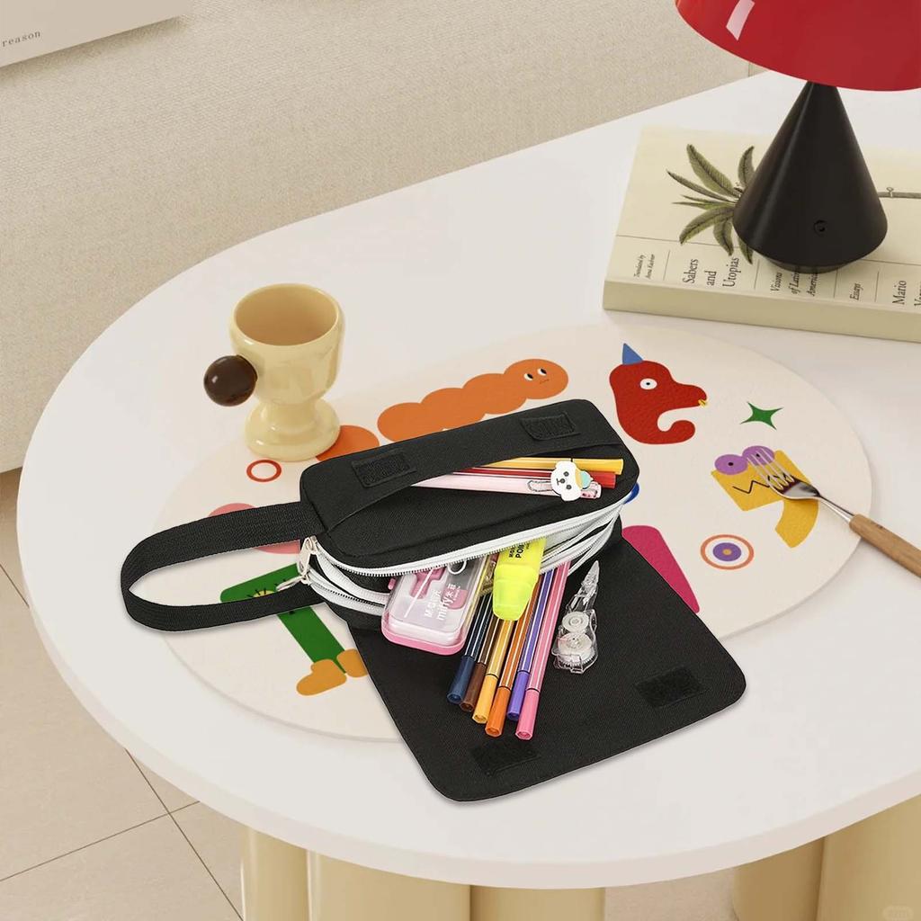 Witch Hunters Cartoon Print Large Capacity Double-Layer Portable Pencil Bag For Primary And Secondary School Students