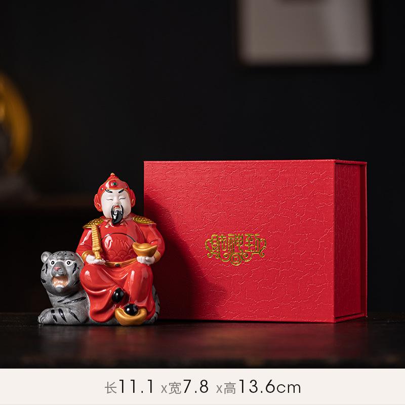 Ceramic Five Road God of Wealth, Living Room, Home Decorations, Wu of Wealth, Zhao Gongming, Guan Gong Office Decoration, Gifts