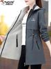 Women's Double-Sided Trench Coat - Spring/Autumn 2025 Fashion, Mid-Length for Middle-Aged Moms
