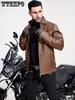 Men's Retro PU Leather Jacket - Chic Multi-Pocket Motorcycle Soft-shell Jacket - For Spring & Fall Stylish Outerwear for Casual & Motorcycle Riding