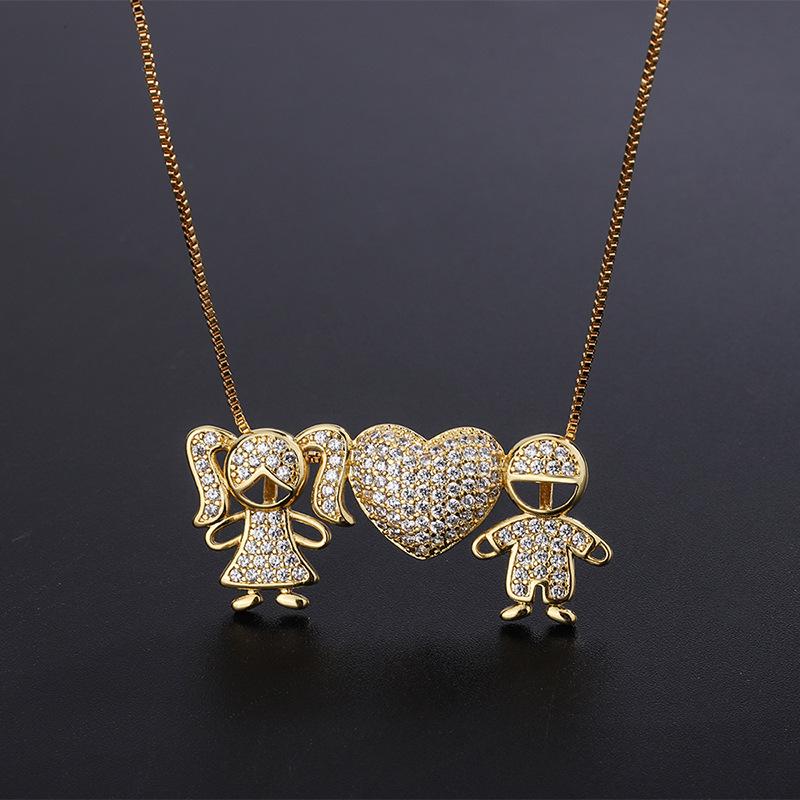 Necklace Women S Creative Micro-Set Zircon Boys And Girls Pendant, Elegant Love Necklace Couple Gifts