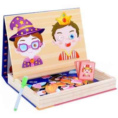 Fun Cartoon Magnetic Puzzle Educational Toys Intellectual Development Toys Creative Puzzle Children's Wooden Puzzle