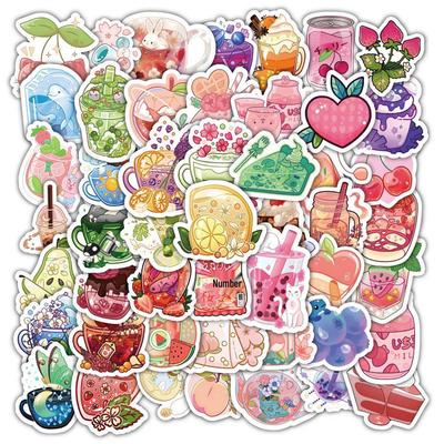 60-teiliges wasserfestes Food-Graffiti-Sticker-Set zur kreativen Dekoration