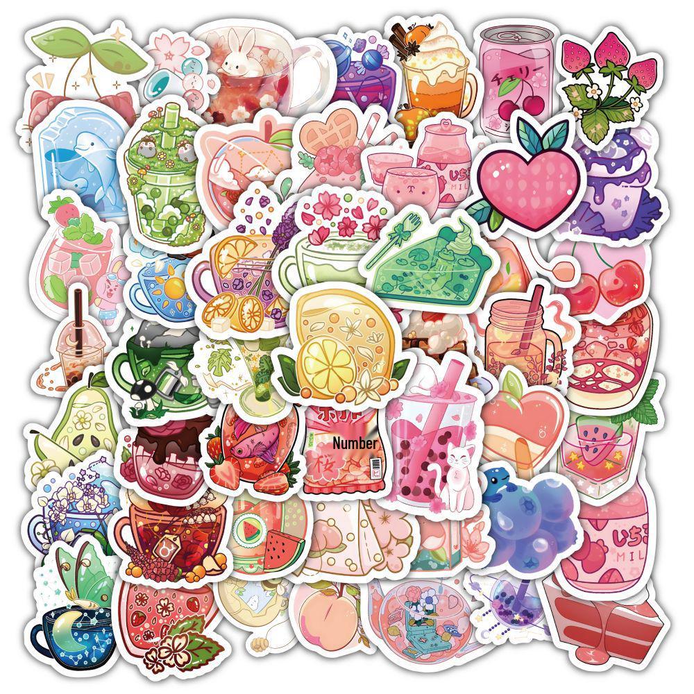 

60-Piece Waterproof Food Graffiti Sticker Set for Creative Decoration