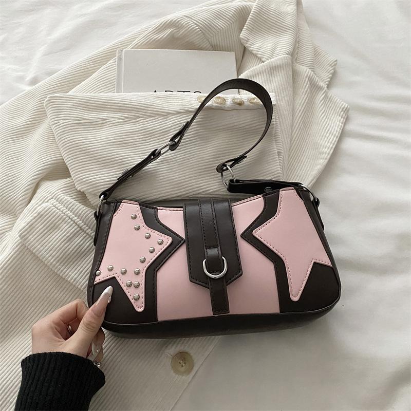 Hot Girl Retro Style Crossbody Motorcycle Bag Shoulder Bag for Women Single-Waist Bag