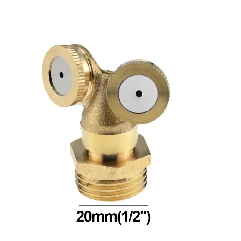 1Pc 1/2" Misting Nozzle Brass Atomizing Spray Fitting Nebulizer Hose Connector Water Sprinkler Adjustable Garden Lawn Irrigation