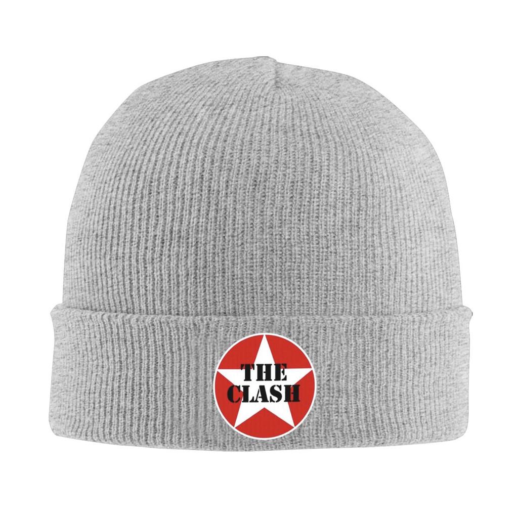 Rock Band Clash Logo Warm Knitted Cap Winter Knit Bonnet Hat Skullies Beanies Hip Hop Caps for Unisex