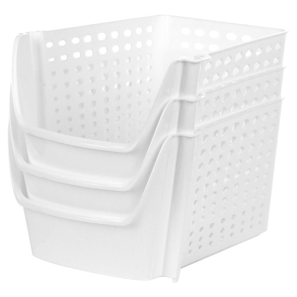 Vegetable and fruit container white 29x21x16 cm 3 pcs.