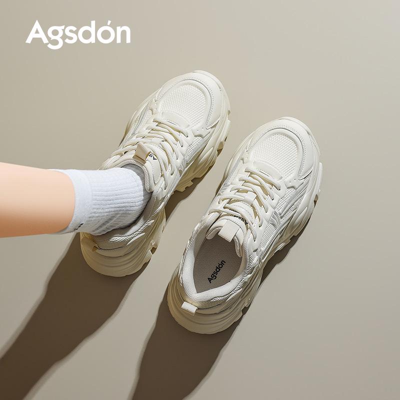 Ougushideng Women's 2025 Autumn Height-Boosting Thick-Soled Casual Sneakers